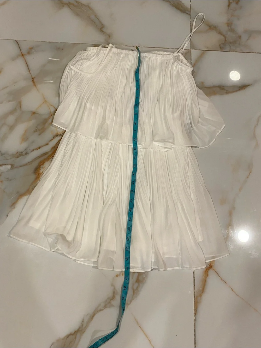 EXLURA White Pleated Strapless Romper - Picture 11 of 11